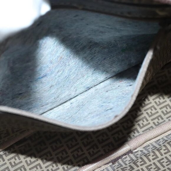 FENDI Zucchino Canvas Shoulder Bag Coated Canvas Brown Auth - Picture 14 of 16